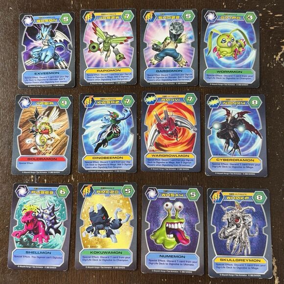 Digimon D Tector 2002 12 Card Lot With 6 1st Editions Cyberdramon Numemon Champ - Picture 1 of 12